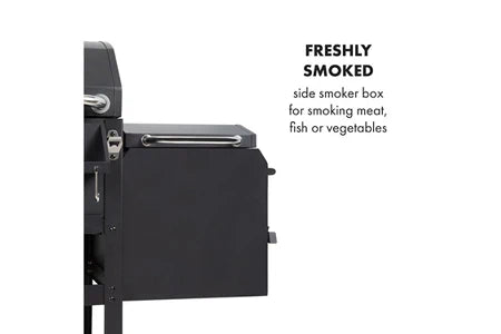 Barbecue KLARSTEIN KINGSVILLE SMOKER - COMBINÉ BARBECUE Á GAZ / CHARBON DE BOIS /FUMOIR - 3 BRÛLEURS EN ACIER INOX - 13,5 KW - ARGENT